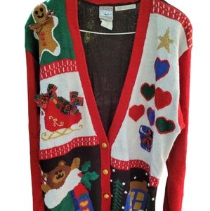 Vintage Jantzen Classic Christmas Cardigan Sweater L